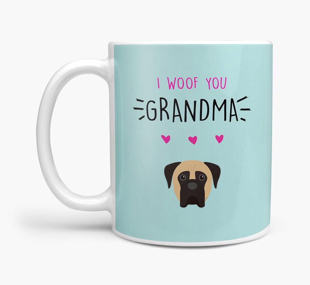 'I Woof You Grandma' Mug with {breedFullName} Icon