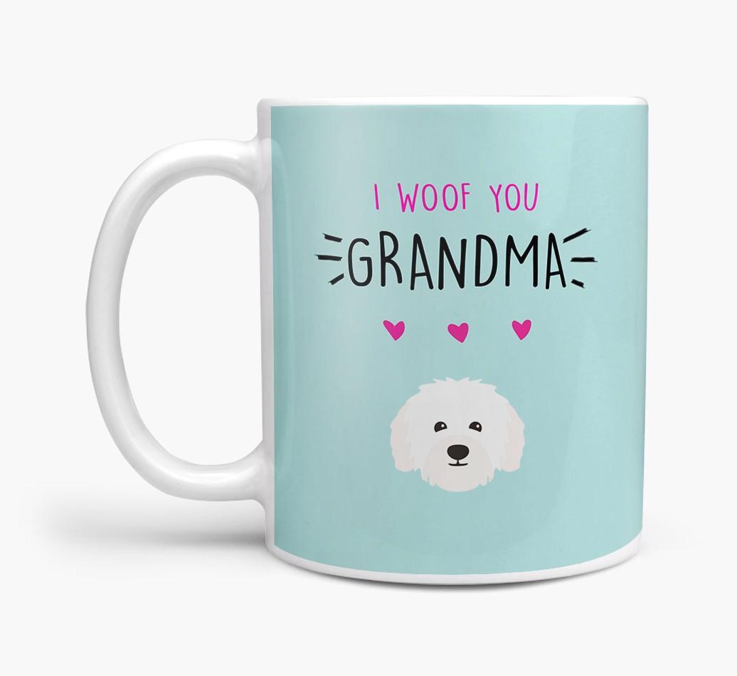 'I Woof You Grandma' Mug with {breedFullName} Icon