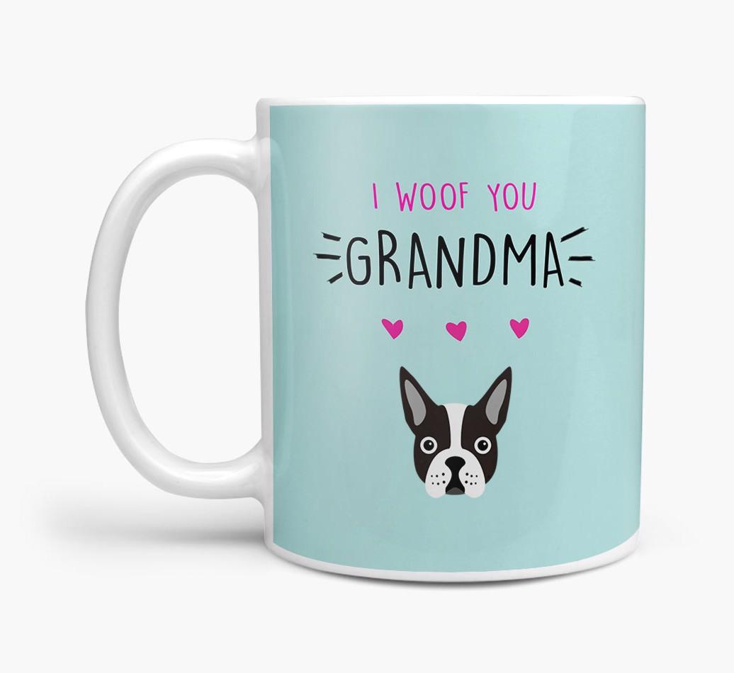 'I Woof You Grandma' Mug with {breedFullName} Icon