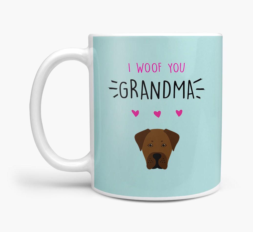 'I Woof You Grandma' Mug with {breedFullName} Icon