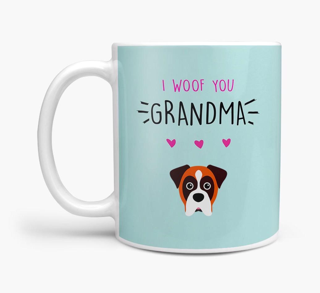 'I Woof You Grandma' Mug with {breedFullName} Icon