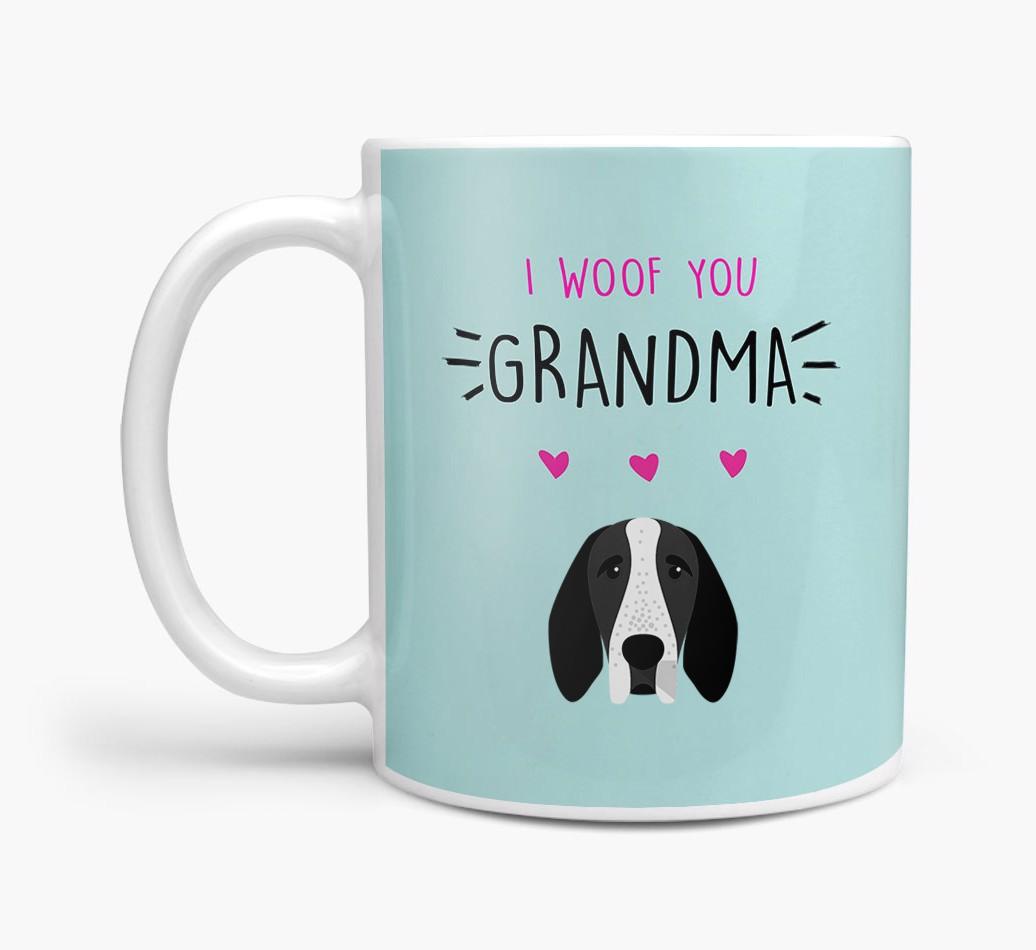 'I Woof You Grandma' Mug with {breedFullName} Icon