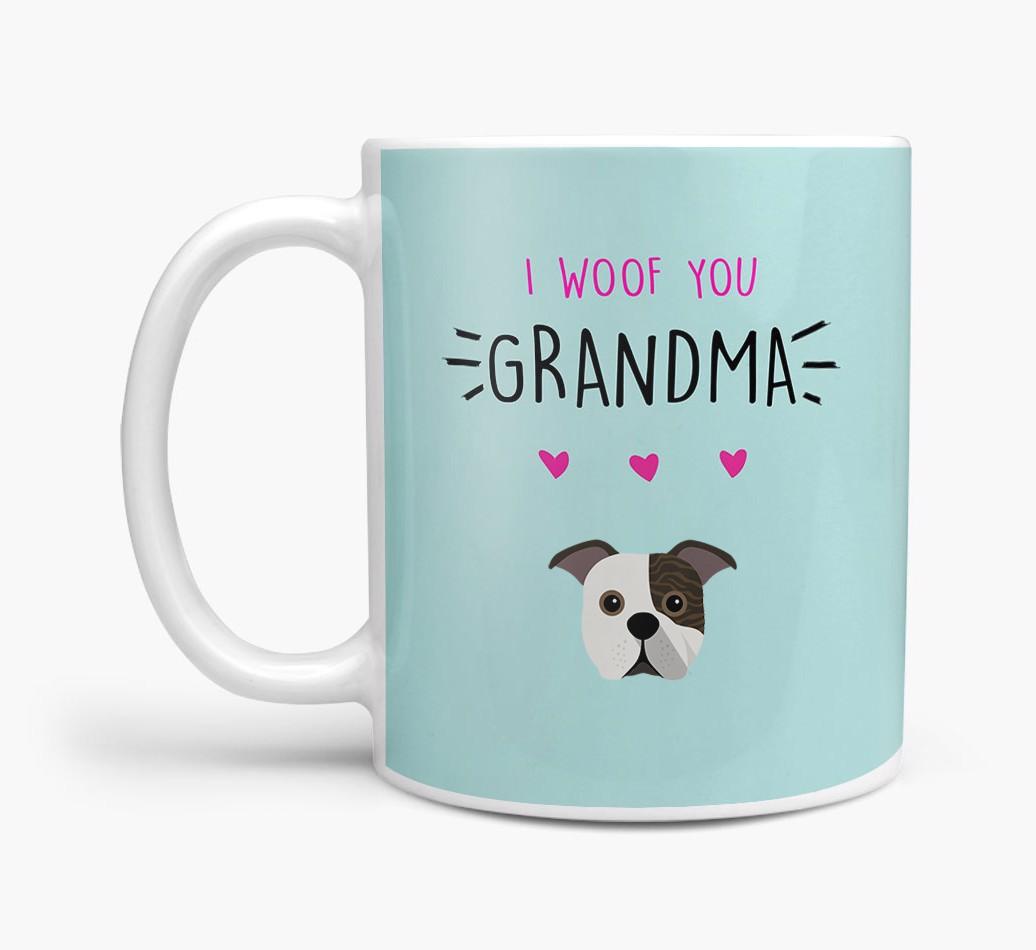 'I Woof You Grandma' Mug with {breedFullName} Icon