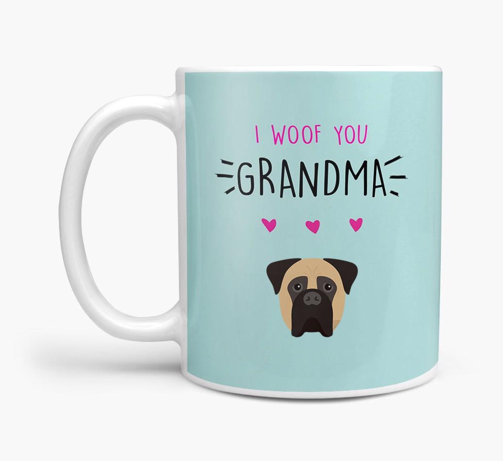'I Woof You Grandma' Mug with {breedFullName} Icon