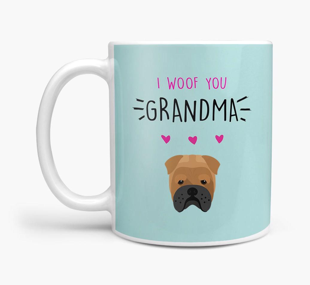 'I Woof You Grandma' Mug with {breedFullName} Icon