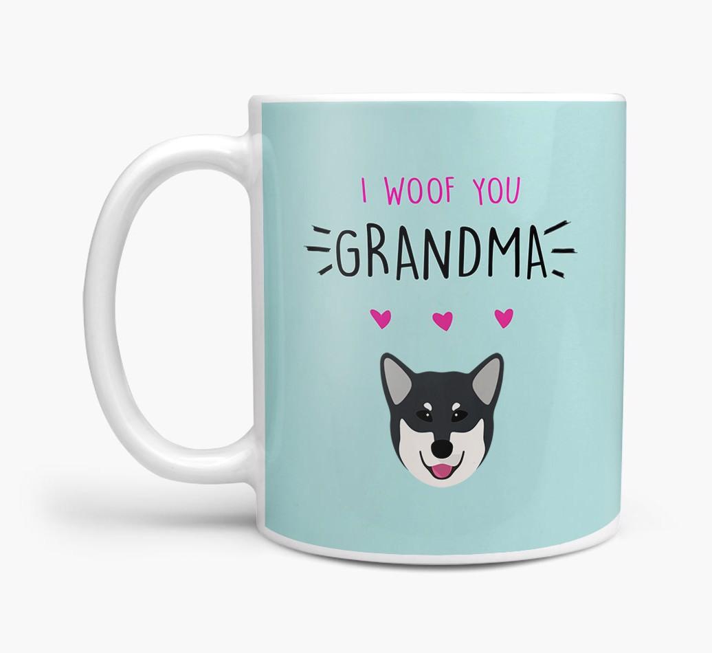 'I Woof You Grandma' Mug with {breedFullName} Icon