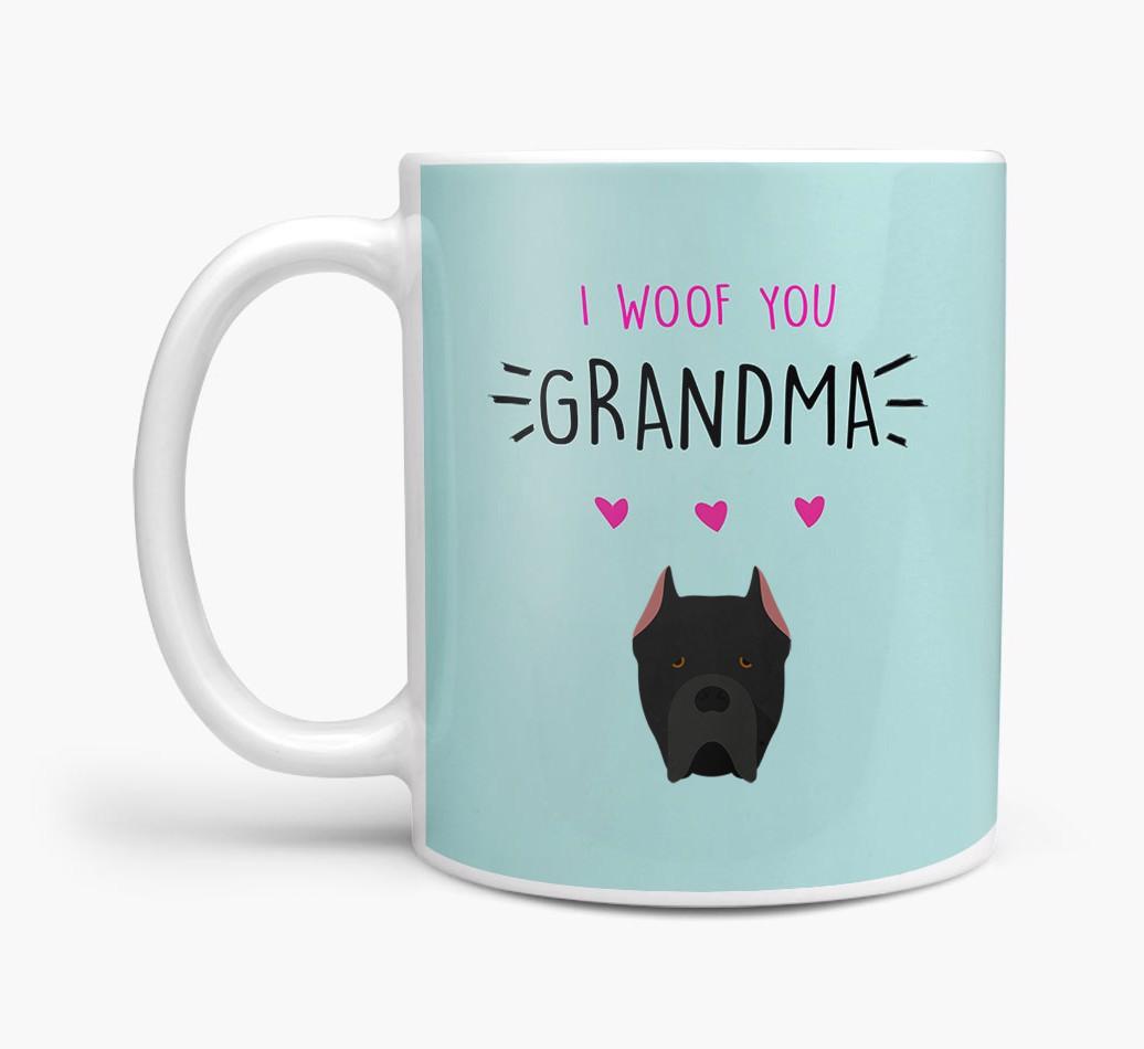 'I Woof You Grandma' Mug with {breedFullName} Icon