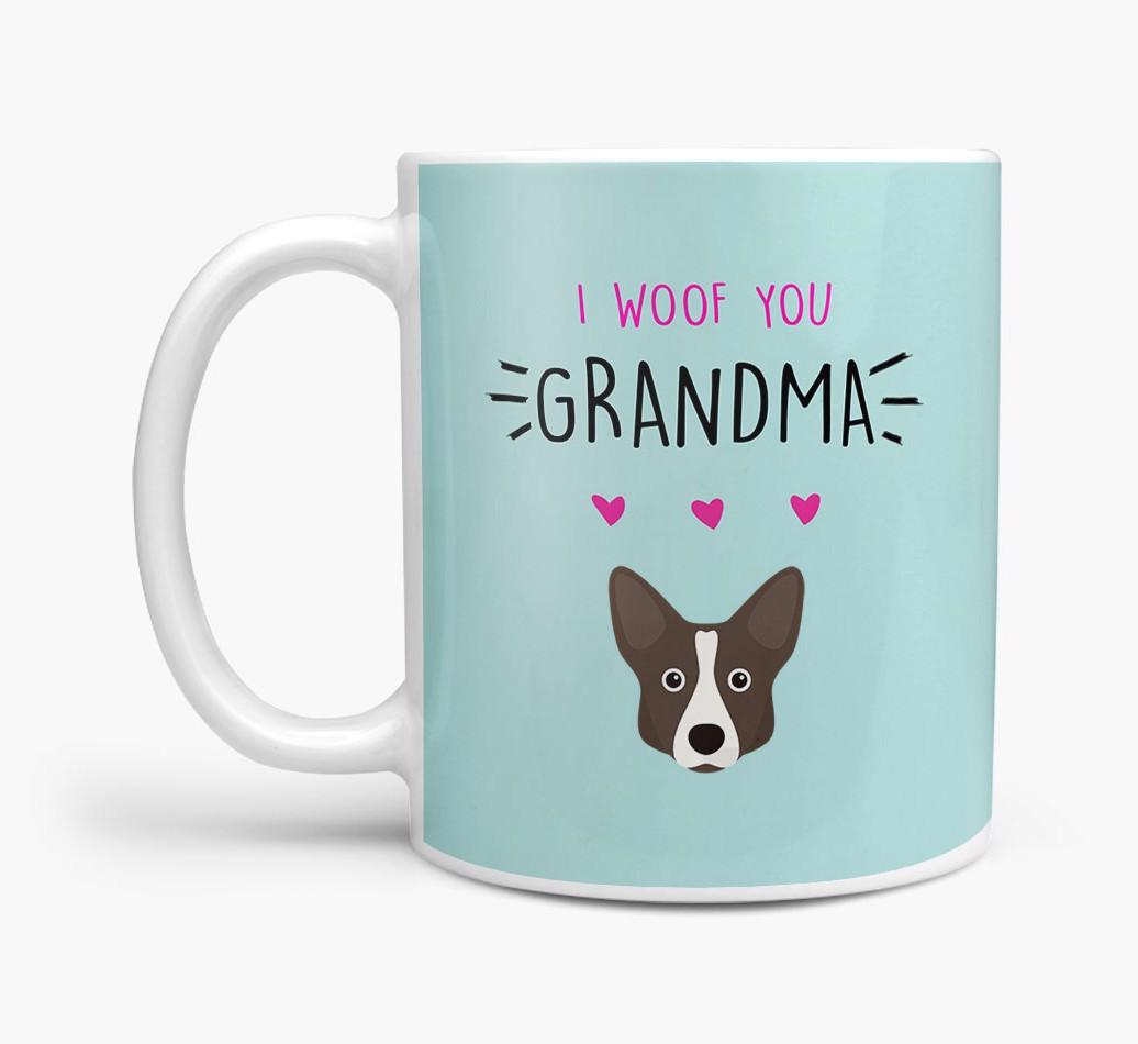 'I Woof You Grandma' Mug with {breedFullName} Icon