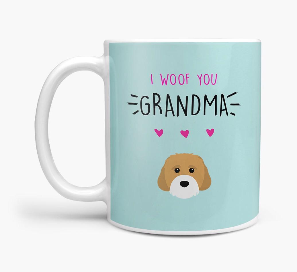 'I Woof You Grandma' Mug with {breedFullName} Icon