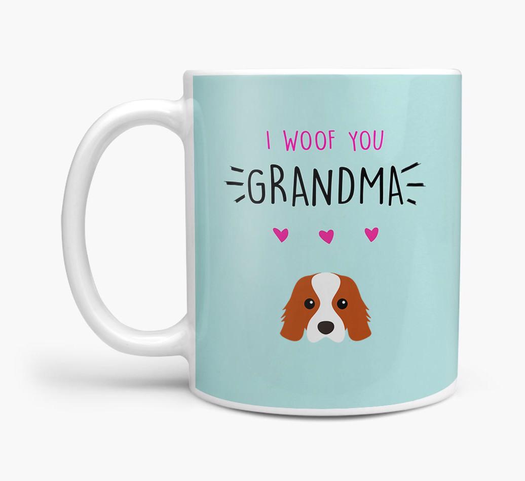 'I Woof You Grandma' Mug with {breedFullName} Icon