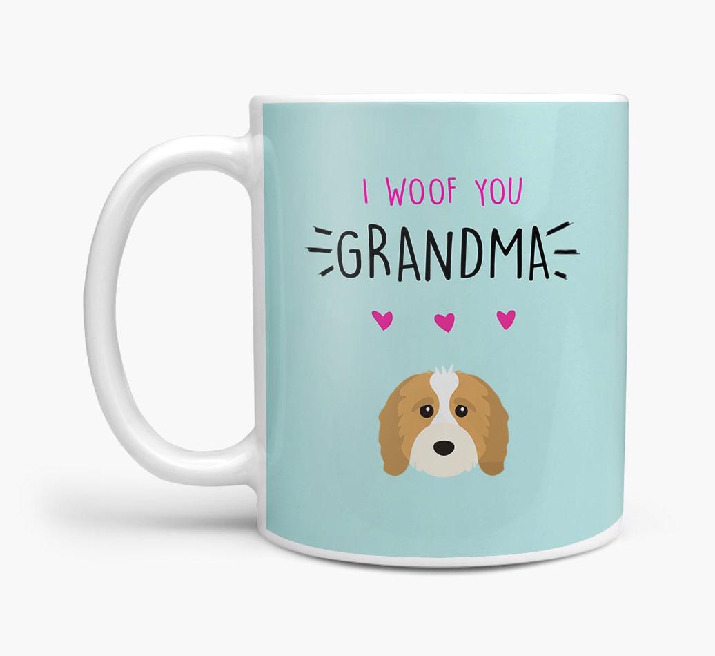 'I Woof You Grandma' Mug with {breedFullName} Icon
