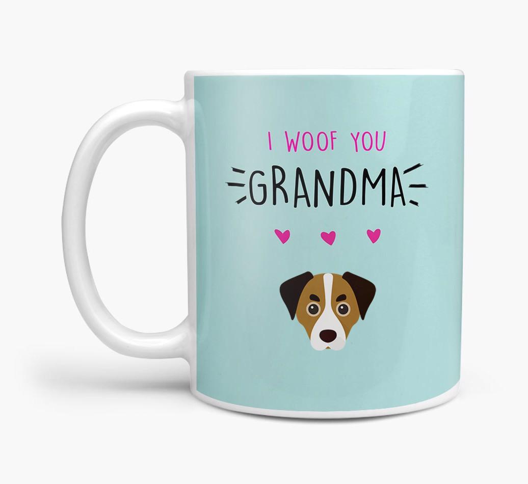 'I Woof You Grandma' Mug with {breedFullName} Icon