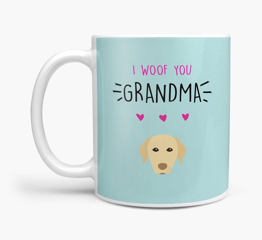 'I Woof You Grandma' Mug with {breedFullName} Icon