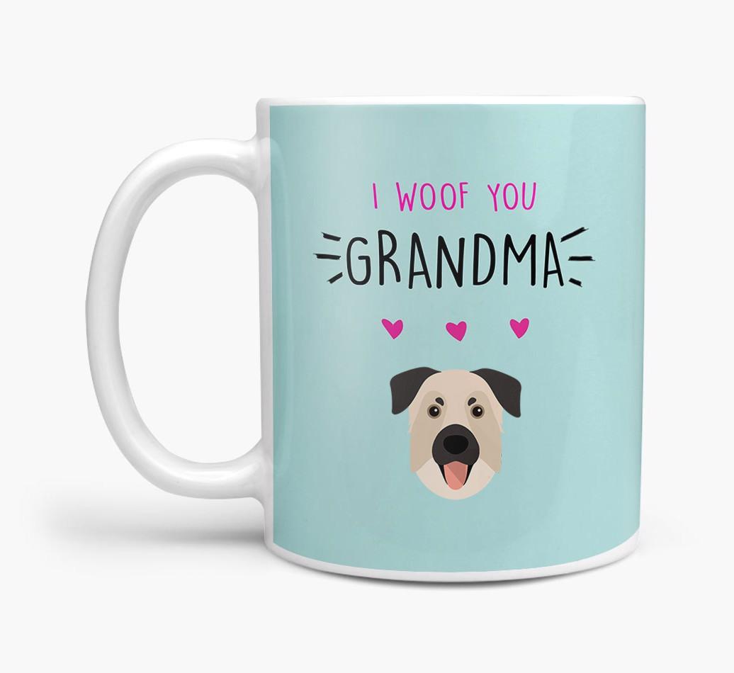 'I Woof You Grandma' Mug with {breedFullName} Icon