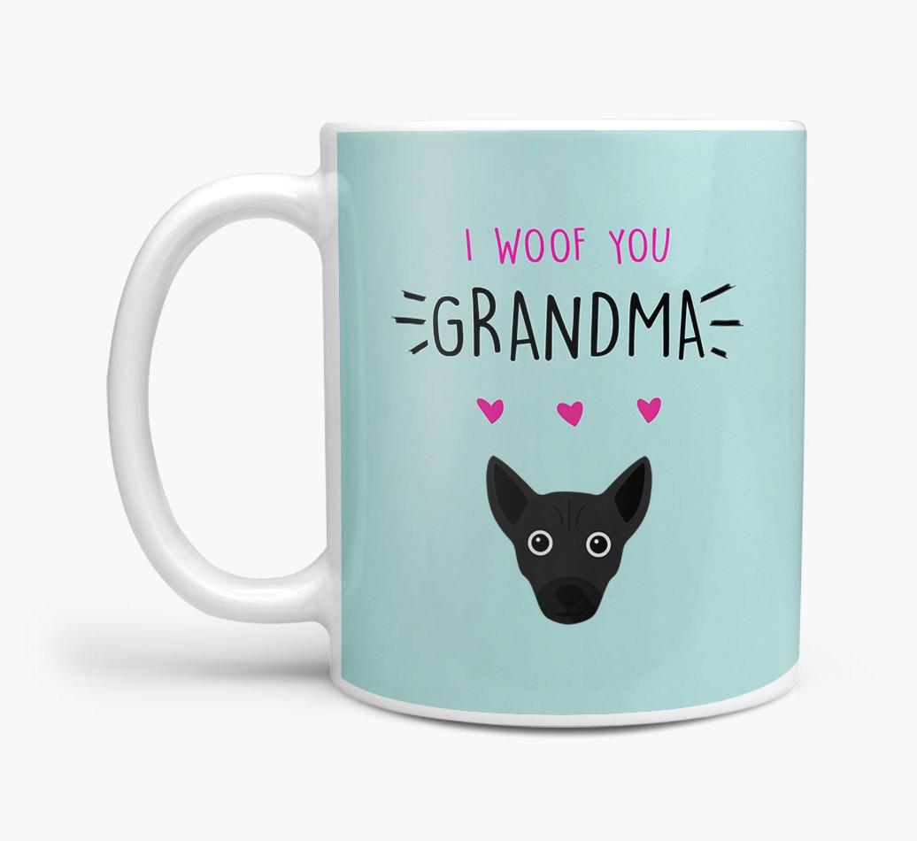 'I Woof You Grandma' Mug with {breedFullName} Icon