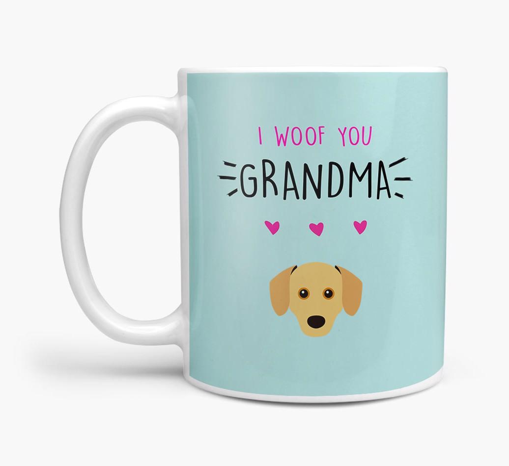 'I Woof You Grandma' Mug with {breedFullName} Icon