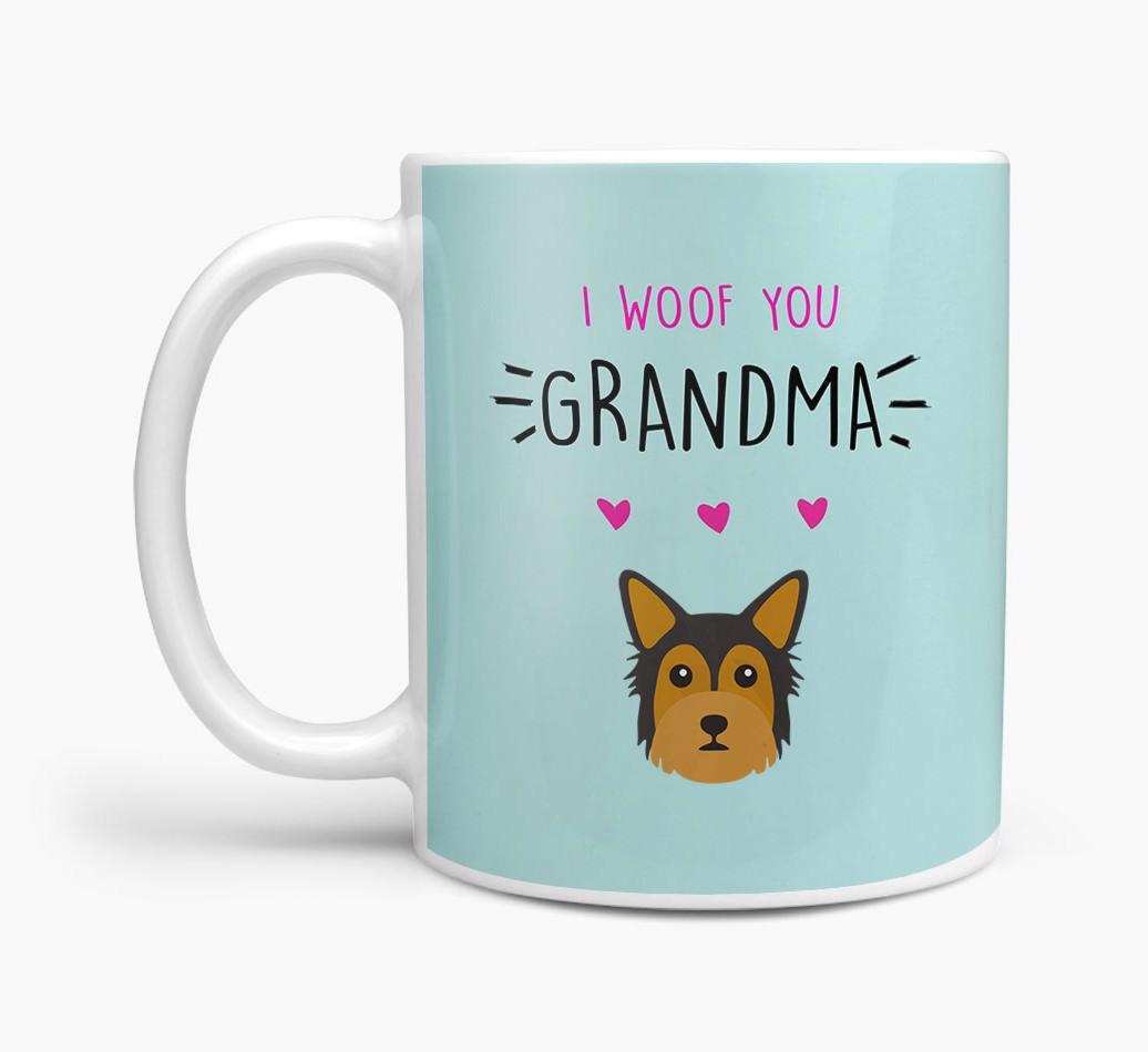 'I Woof You Grandma' Mug with {breedFullName} Icon