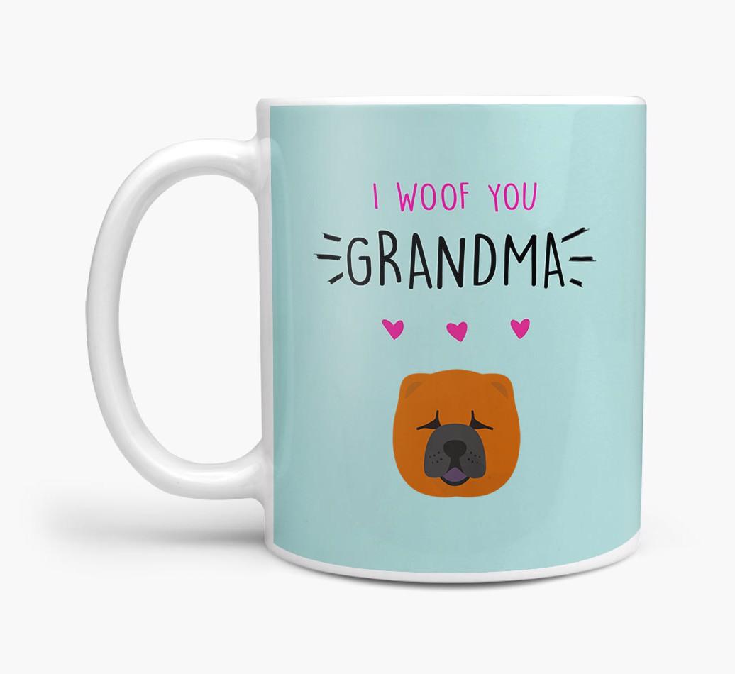 'I Woof You Grandma' Mug with {breedFullName} Icon