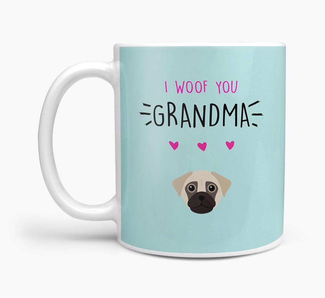 'I Woof You Grandma' Mug with {breedFullName} Icon