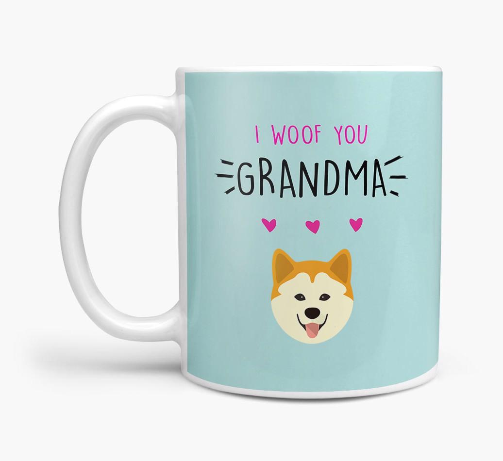 'I Woof You Grandma' Mug with {breedFullName} Icon