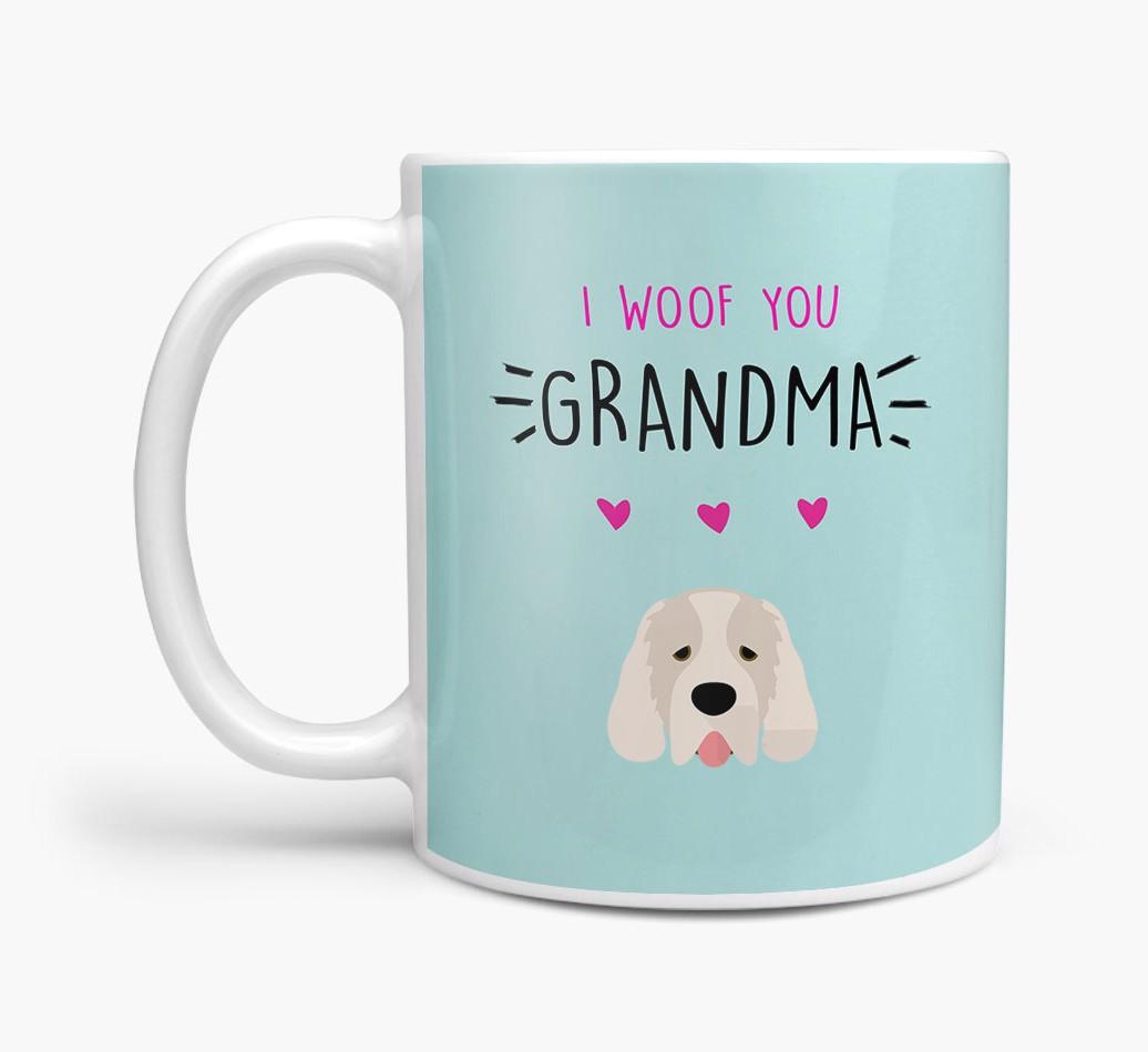'I Woof You Grandma' Mug with {breedFullName} Icon