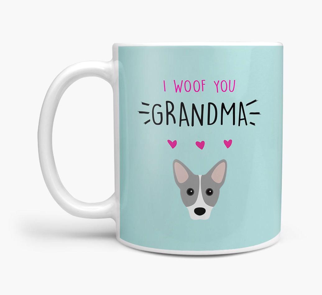 'I Woof You Grandma' Mug with {breedFullName} Icon