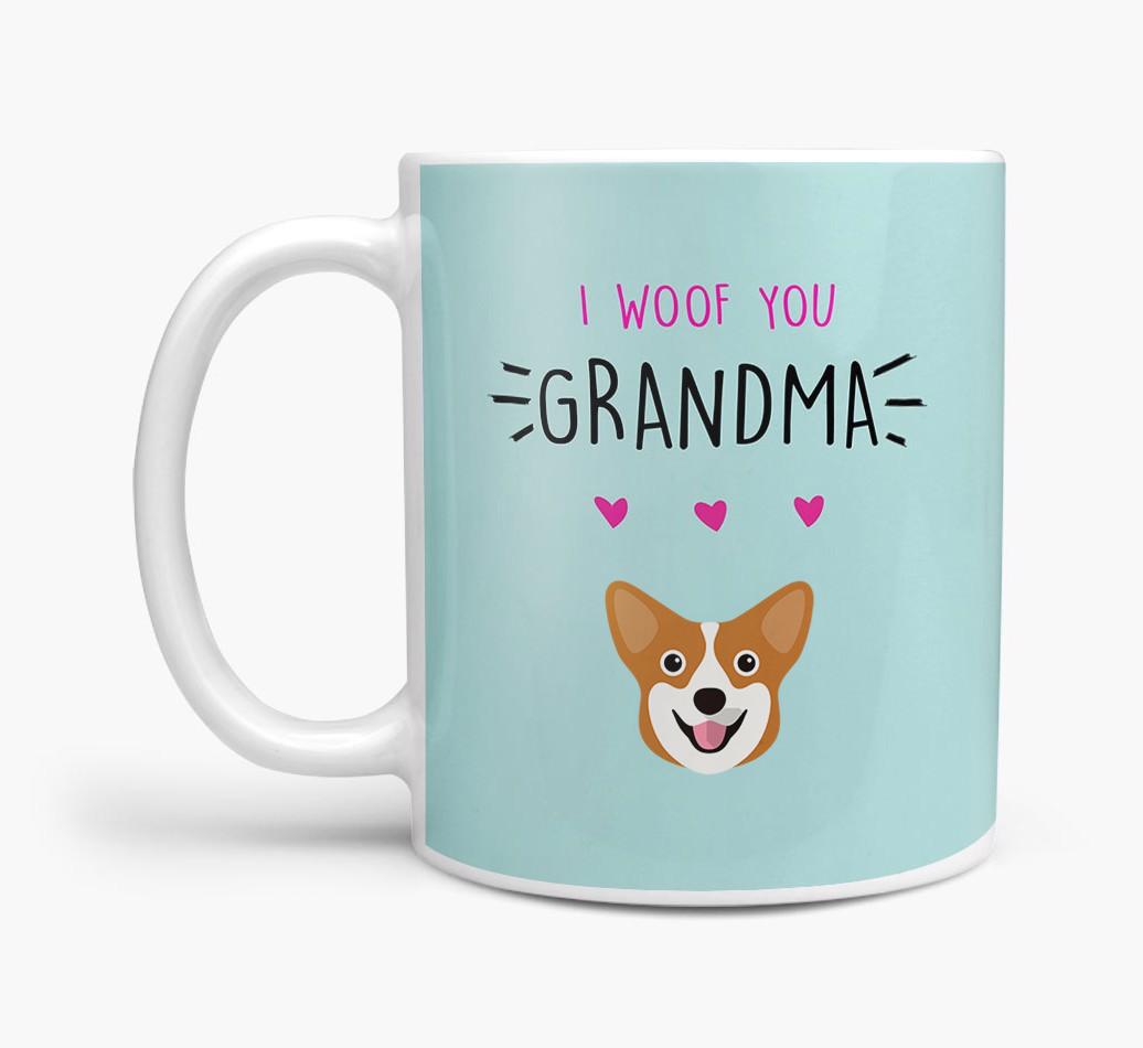 'I Woof You Grandma' Mug with {breedFullName} Icon