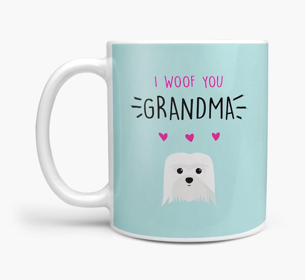 'I Woof You Grandma' Mug with {breedFullName} Icon