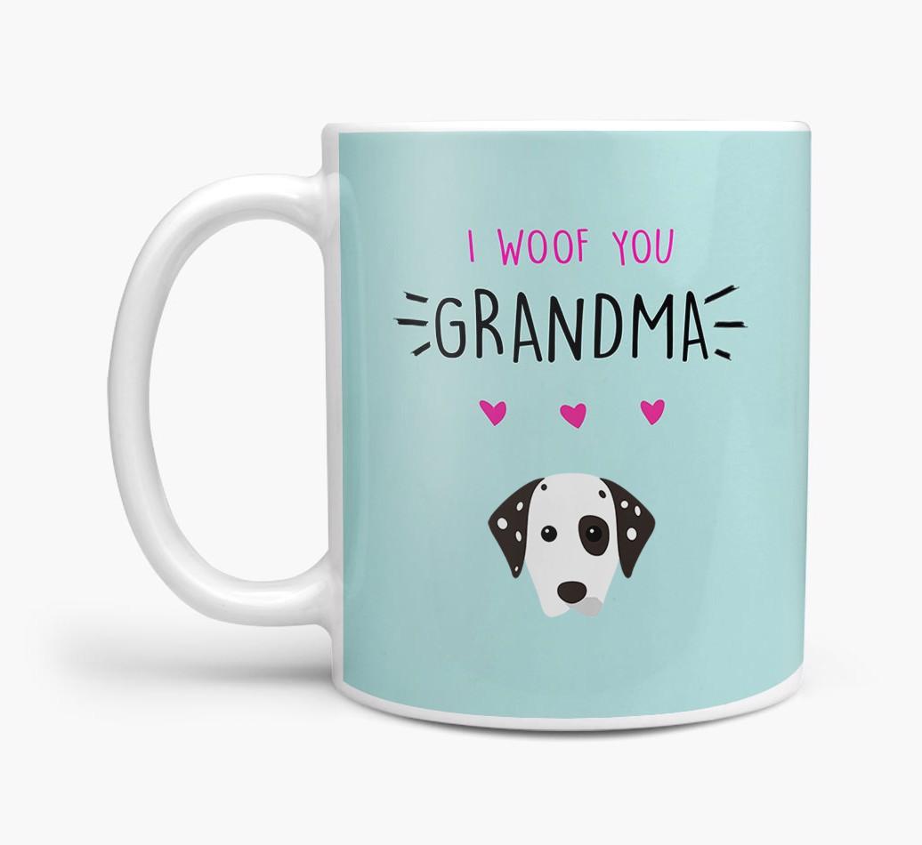 'I Woof You Grandma' Mug with {breedFullName} Icon