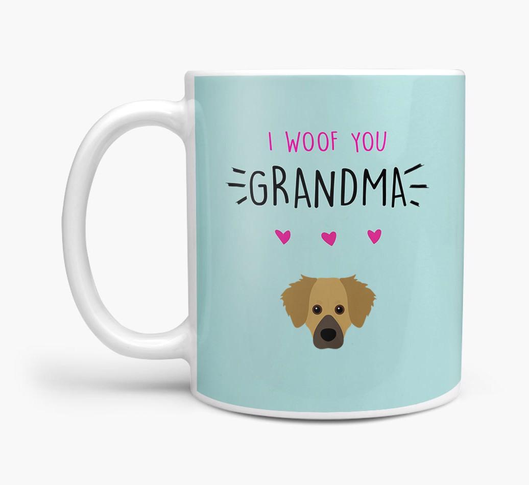 'I Woof You Grandma' Mug with {breedFullName} Icon