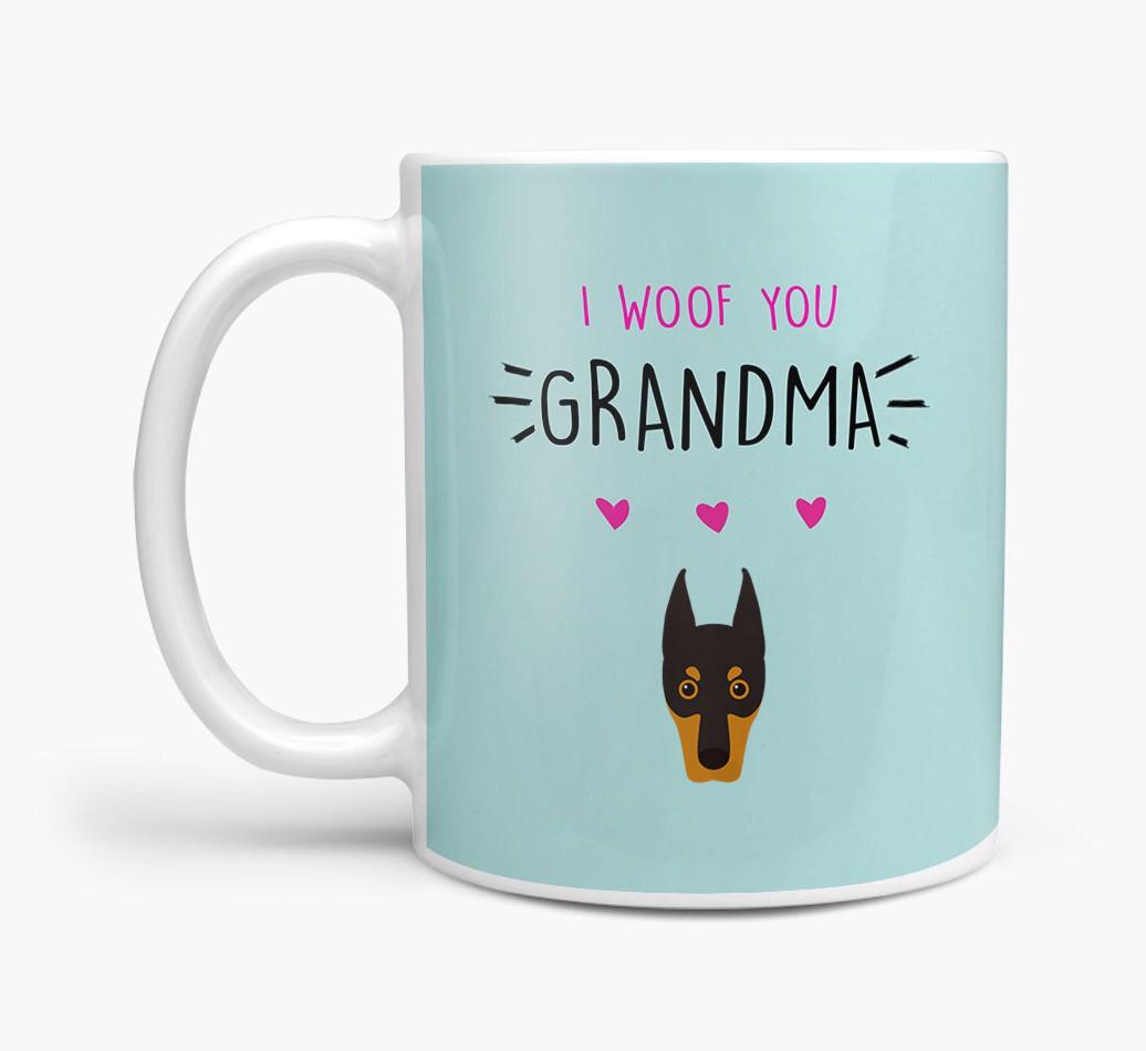 'I Woof You Grandma' Mug with {breedFullName} Icon