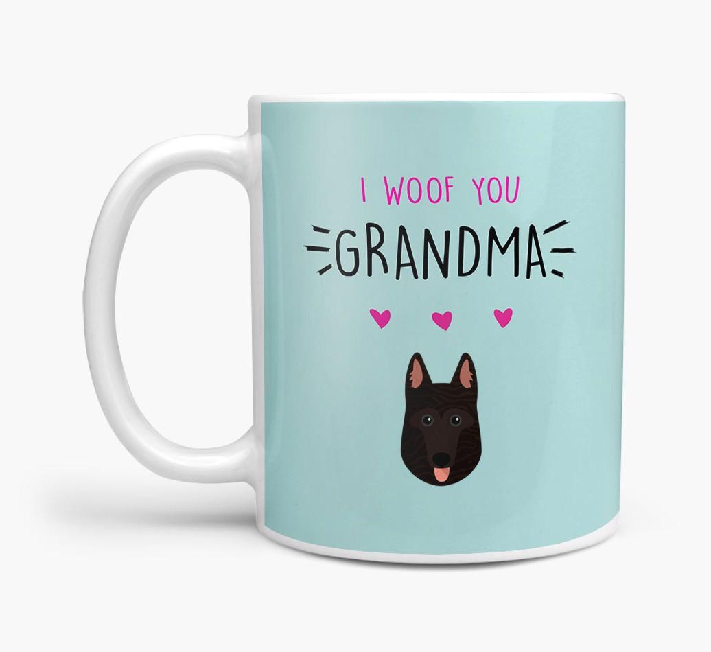 'I Woof You Grandma' Mug with {breedFullName} Icon