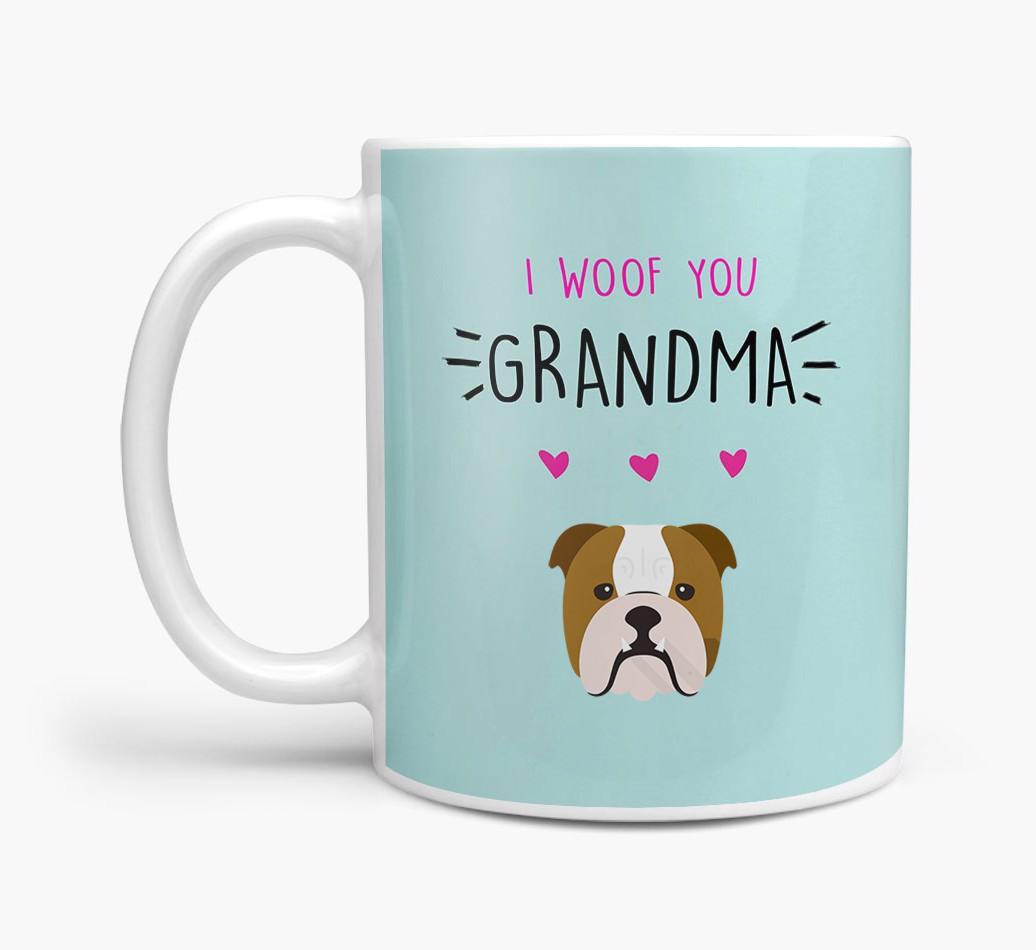 'I Woof You Grandma' Mug with {breedFullName} Icon