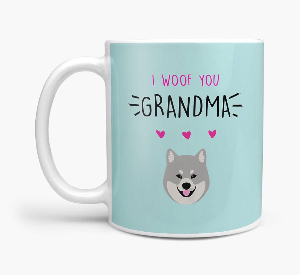 'I Woof You Grandma' Mug with {breedFullName} Icon