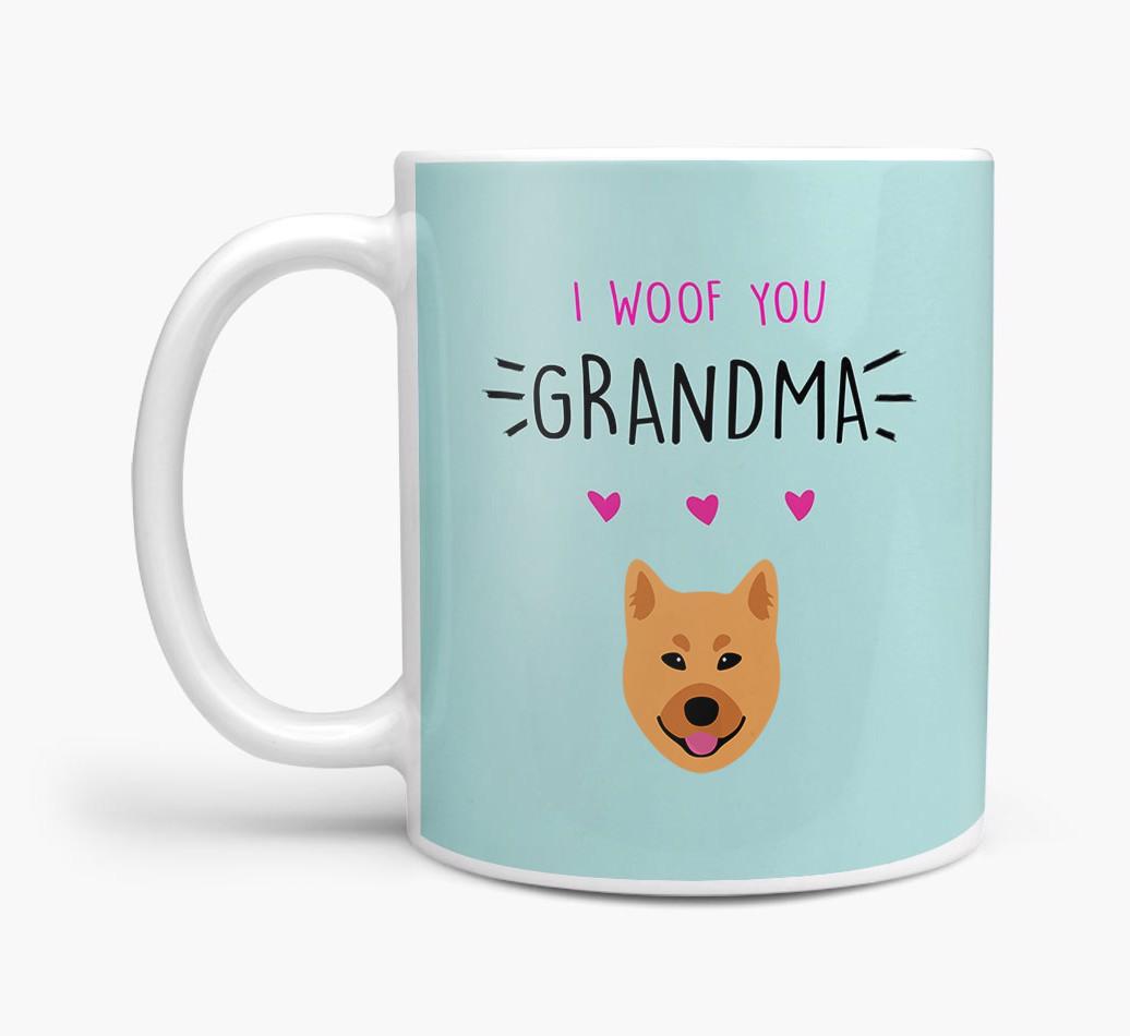 'I Woof You Grandma' Mug with {breedFullName} Icon