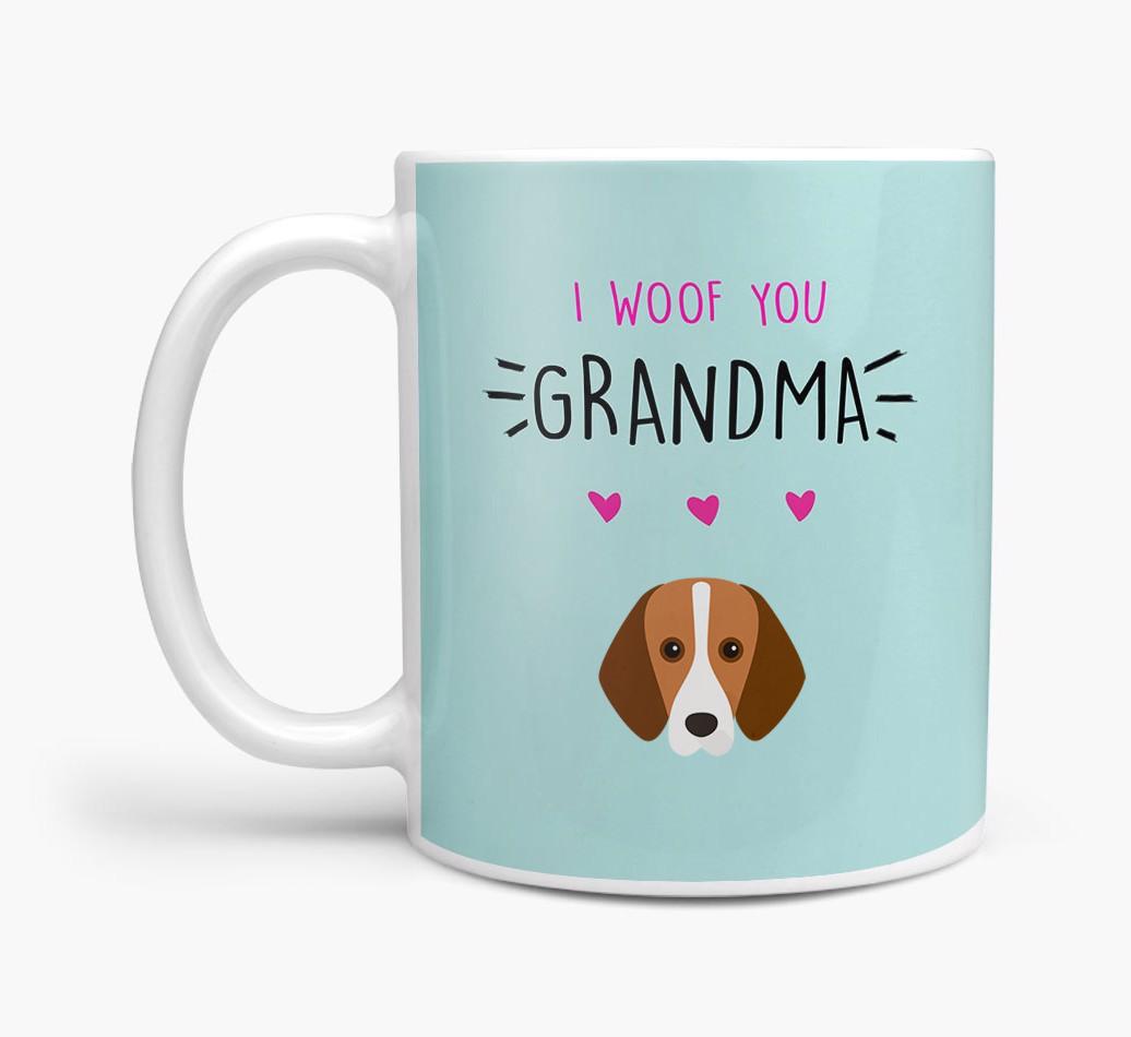 'I Woof You Grandma' Mug with {breedFullName} Icon