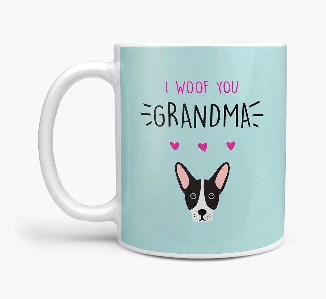 'I Woof You Grandma' Mug with {breedFullName} Icon