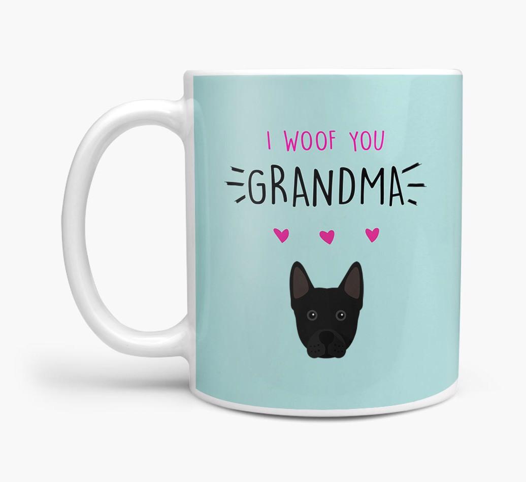 'I Woof You Grandma' Mug with {breedFullName} Icon