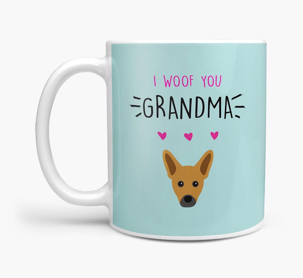 'I Woof You Grandma' Mug with {breedFullName} Icon