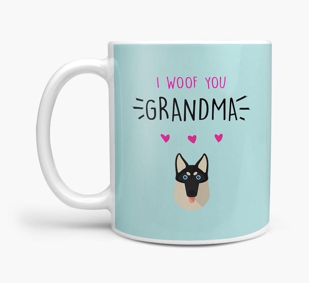 'I Woof You Grandma' Mug with {breedFullName} Icon