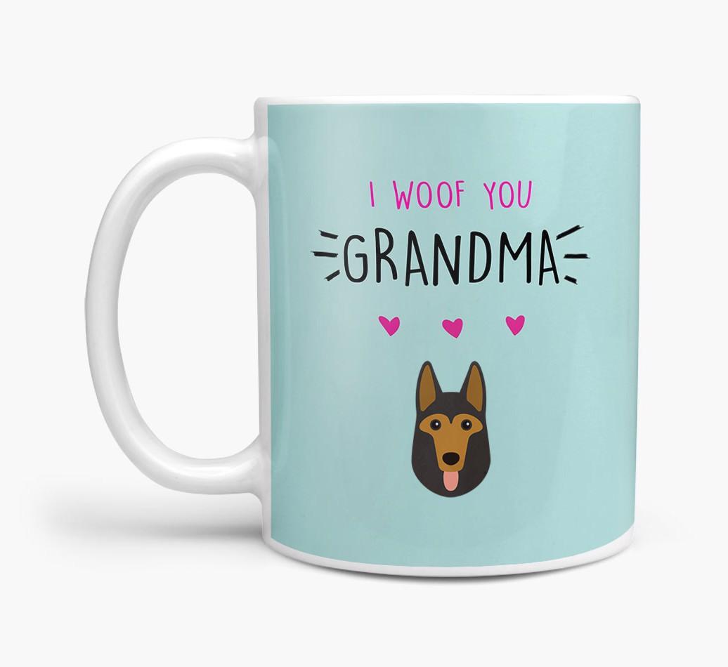 'I Woof You Grandma' Mug with {breedFullName} Icon