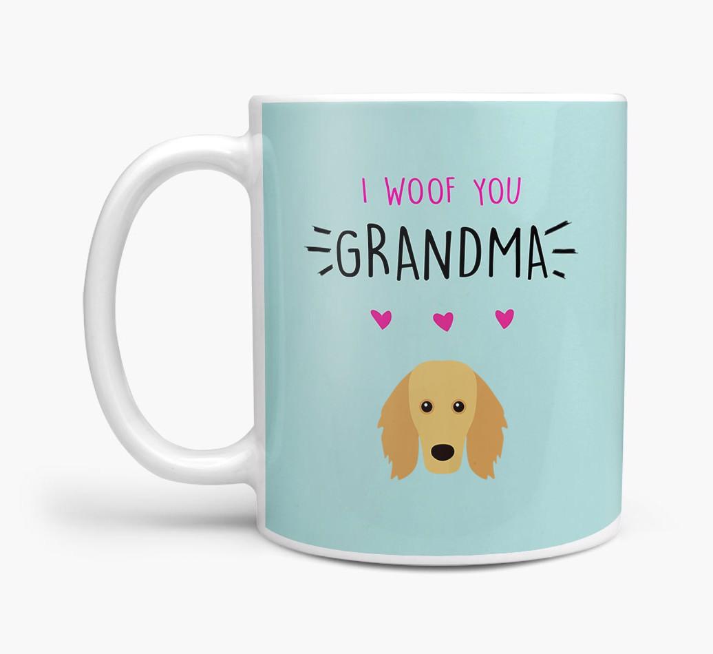 'I Woof You Grandma' Mug with {breedFullName} Icon