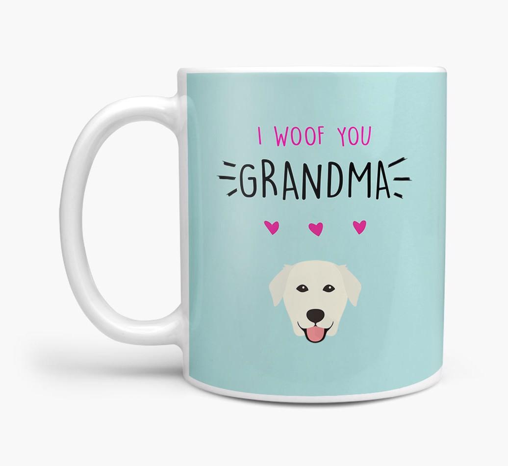 'I Woof You Grandma' Mug with {breedFullName} Icon