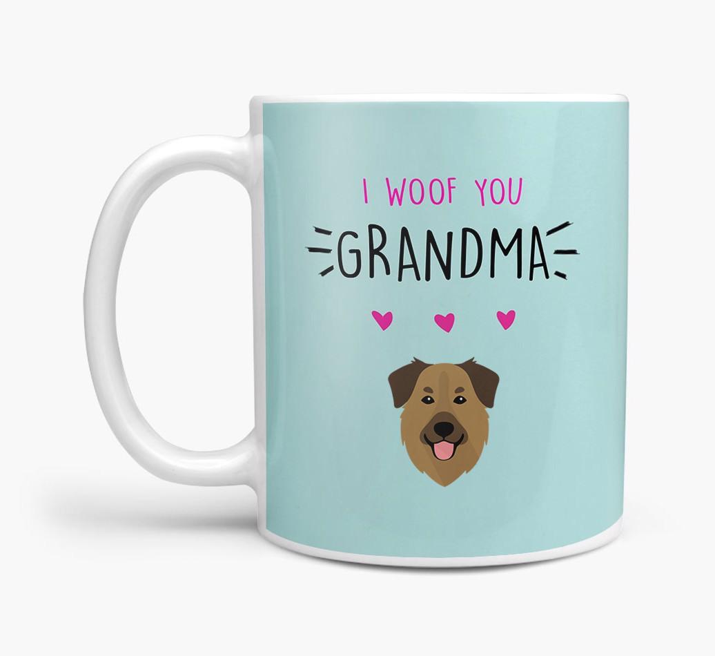 'I Woof You Grandma' Mug with {breedFullName} Icon