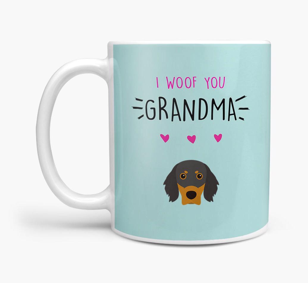 'I Woof You Grandma' Mug with {breedFullName} Icon