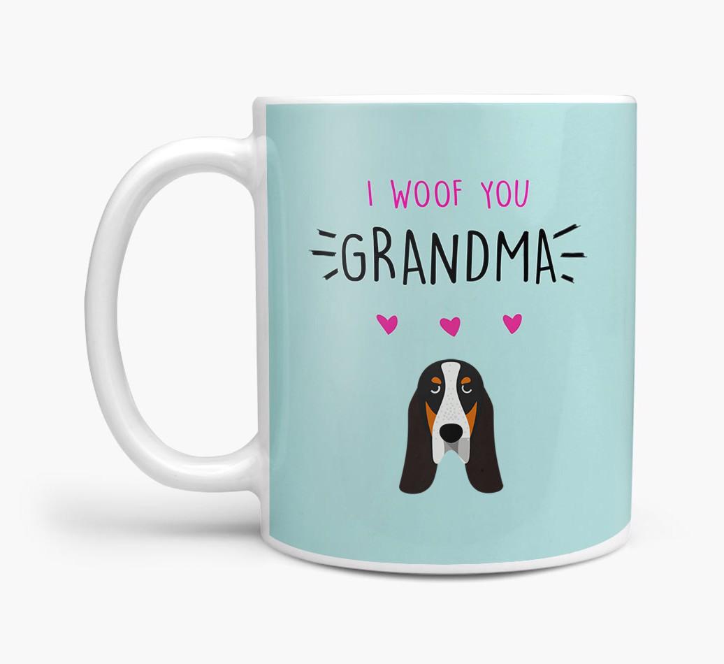 'I Woof You Grandma' Mug with {breedFullName} Icon