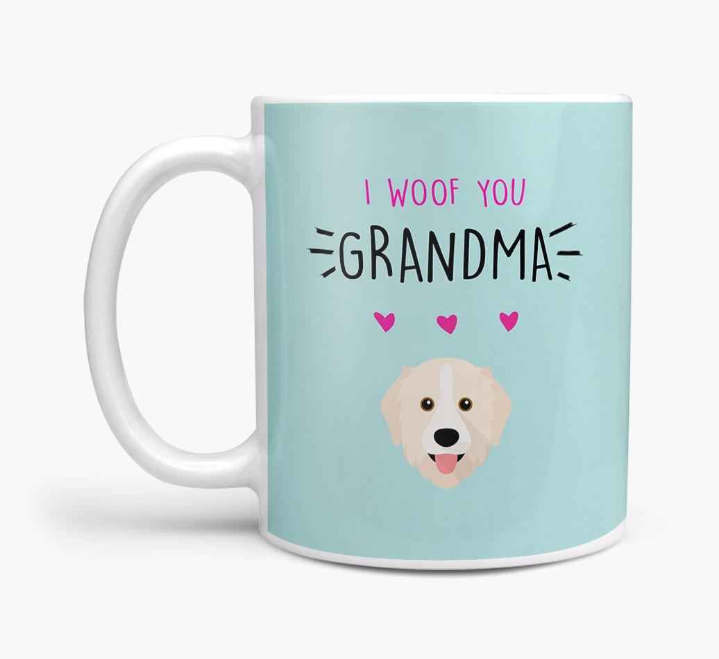 'I Woof You Grandma' Mug with {breedFullName} Icon