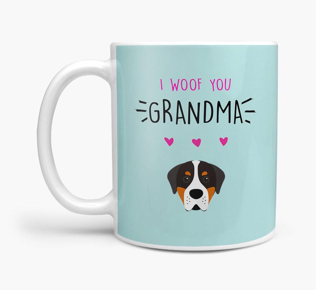 'I Woof You Grandma' Mug with {breedFullName} Icon