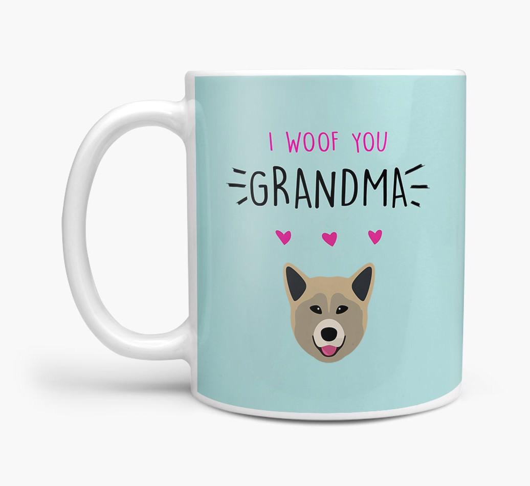 'I Woof You Grandma' Mug with {breedFullName} Icon