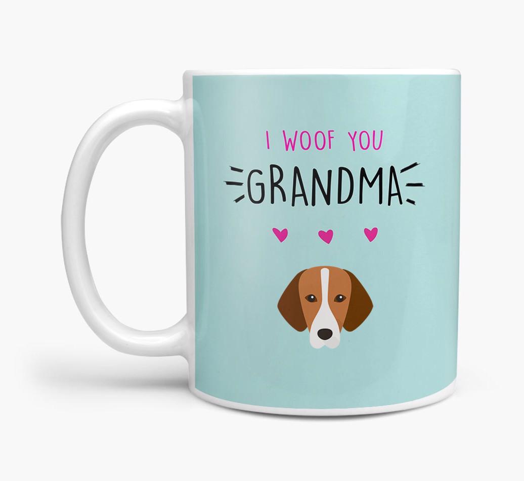 'I Woof You Grandma' Mug with {breedFullName} Icon